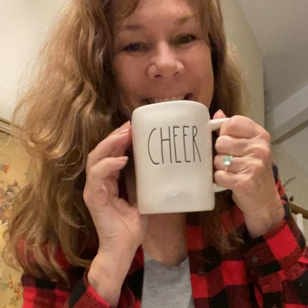 Rae Dunn ‘Cheer’ coffee tea ceramic farmhouse mug